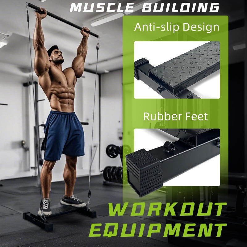 BLUSLM Multifunctional Steel Calf Raise Bar, Wide Standing Calf Raise Block for Calves Stretching, Foot Stretch Platform, Anti-Slip Squat Machine for Home Gym Workout (Black calf bar 01) - Image 3