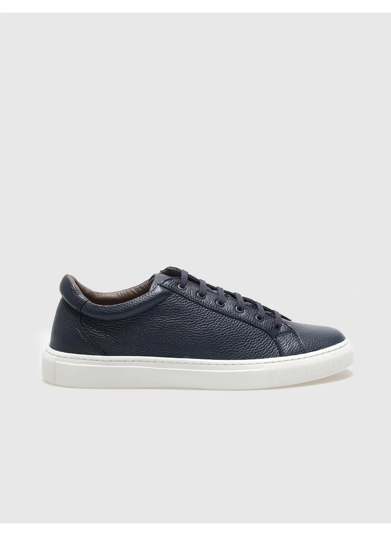 كاباني Leather Navy Blue Lace-Up Men's Sneaker