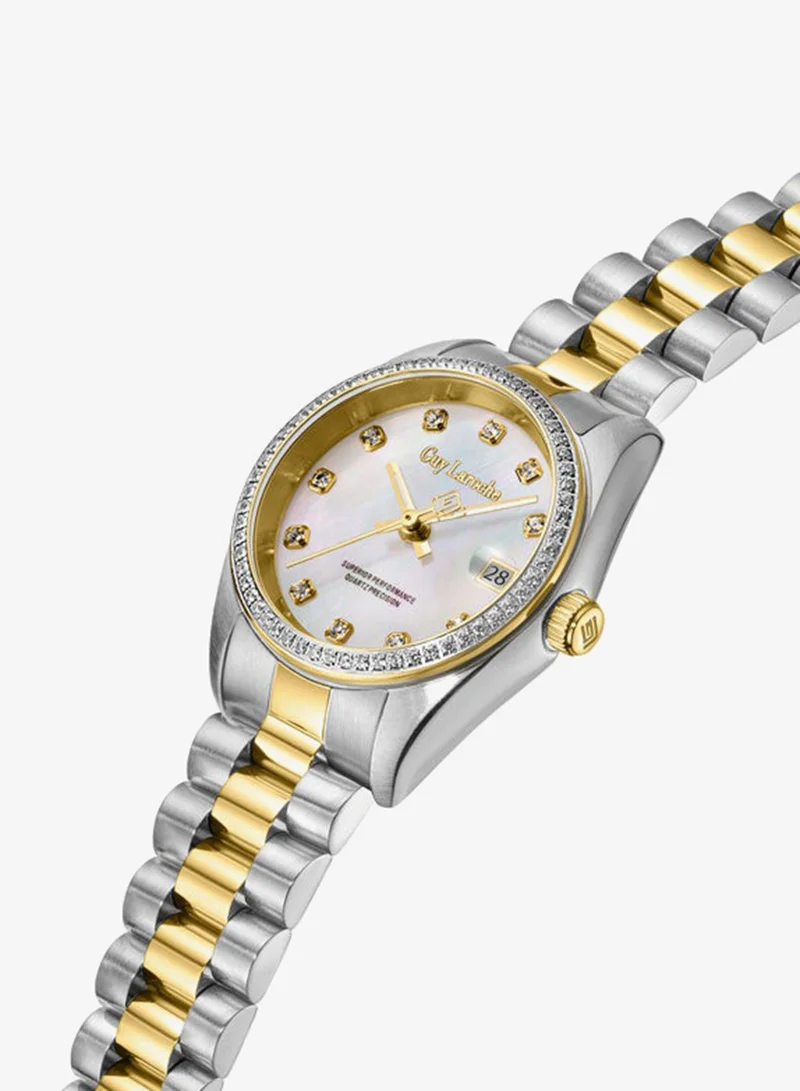 غاي لاروش Rose Stainless Steel Bracelet Analog Watch for Women, 26.5mm