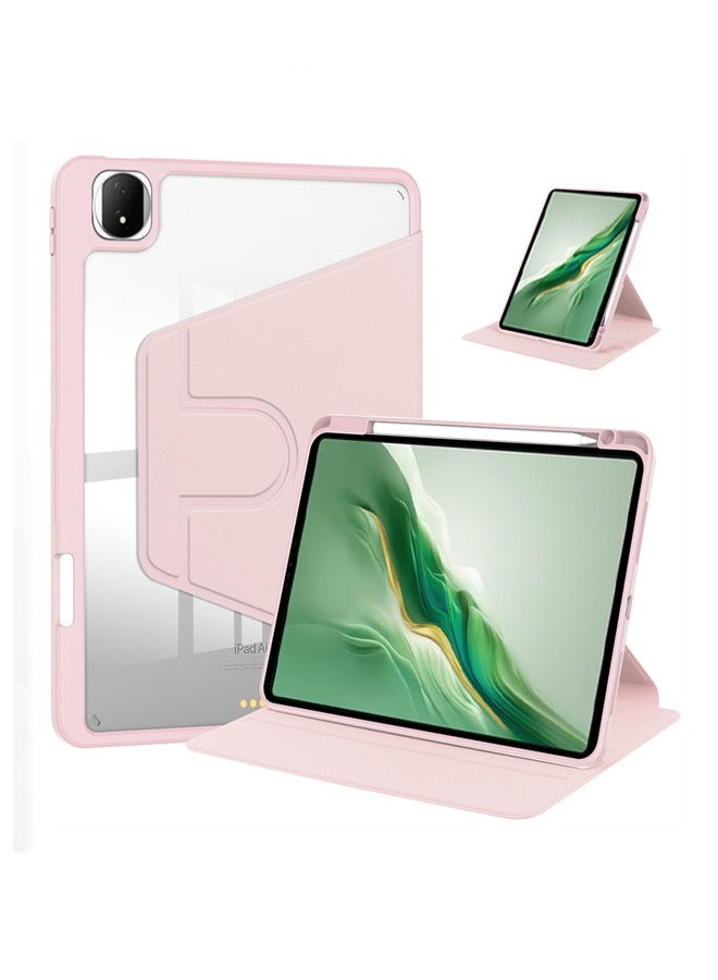 for Honor MagicPad 2 12.3 بوصة غطاء الحالة,حالة الحماية اللوحية , الاكريليك 360 درجة تصميم الدوار, تلقائي الاستيقاظ / النوم, جلد ناعم，وردي - Image 1