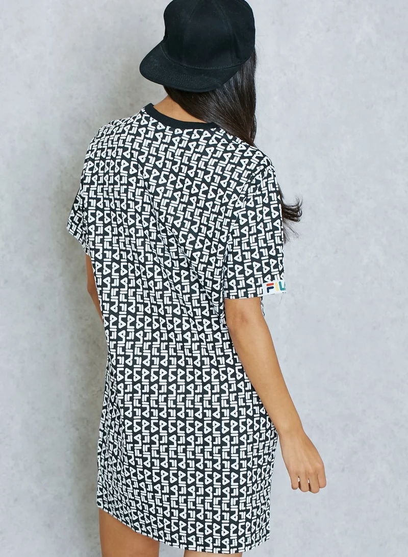 FILA Logo Print T-Shirt Dress