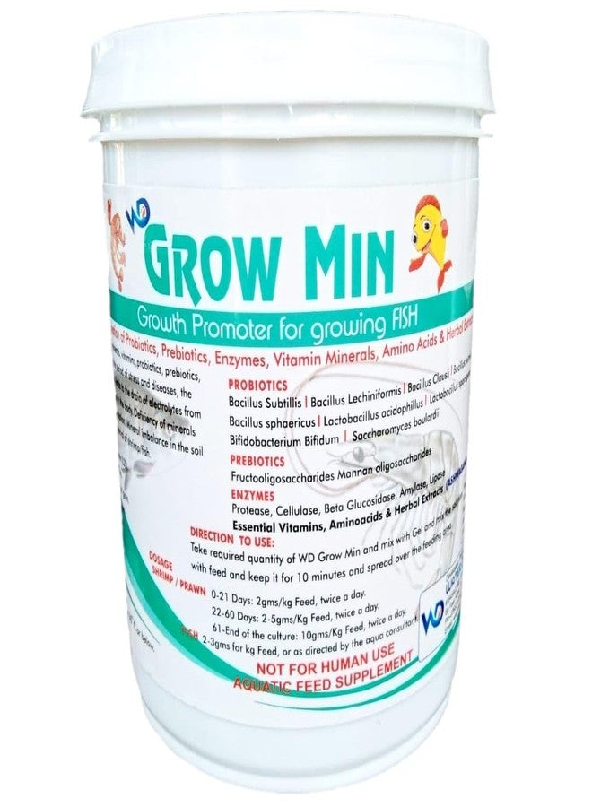 معزز النمو الممتاز WD DE TOX Grow Min للأسماك والروبيان | معزز للمناعة مع الفيتامينات والمعادن والإنزيمات والأحماض الأمينية والمستخلصات العشبية | نمو سريع وانسلاخ سريع | تركيبة طبيعية 100% - Image 1