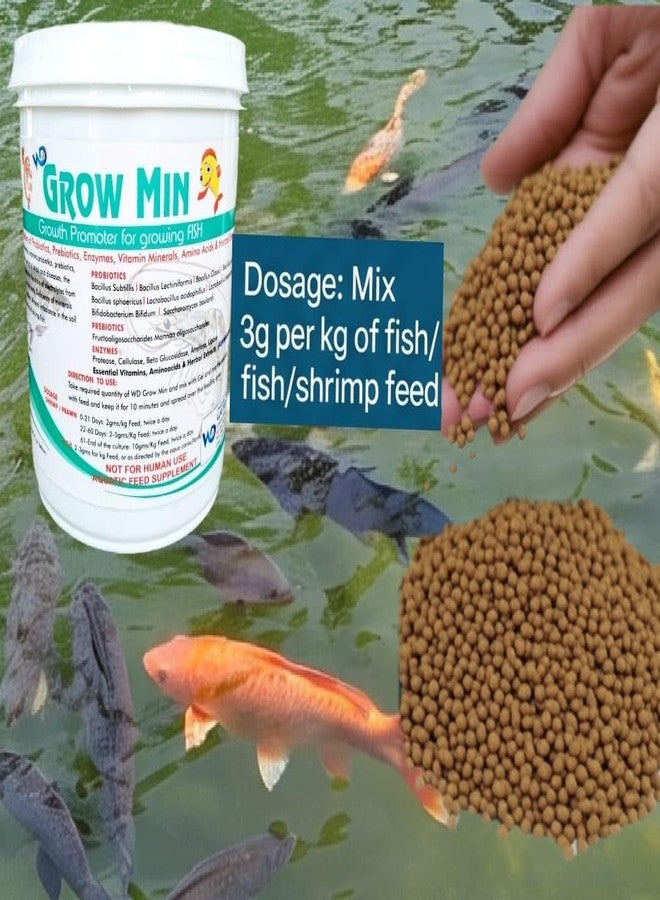 معزز النمو الممتاز WD DE TOX Grow Min للأسماك والروبيان | معزز للمناعة مع الفيتامينات والمعادن والإنزيمات والأحماض الأمينية والمستخلصات العشبية | نمو سريع وانسلاخ سريع | تركيبة طبيعية 100% - Image 4