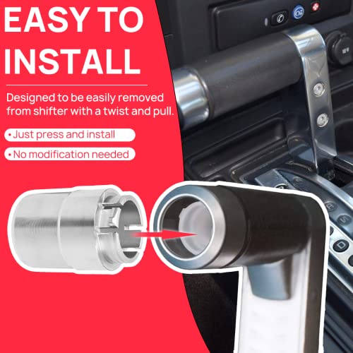 Canitu Transmission Shifter Button Knob Gear Shift Handle Button for Hummer H2 and H2 SUT 2003 2004 2005 2006 2007 2008 2009, CNC Aluminum Alloy Anti-Raust Durable Accessories (Silver) - Image 4
