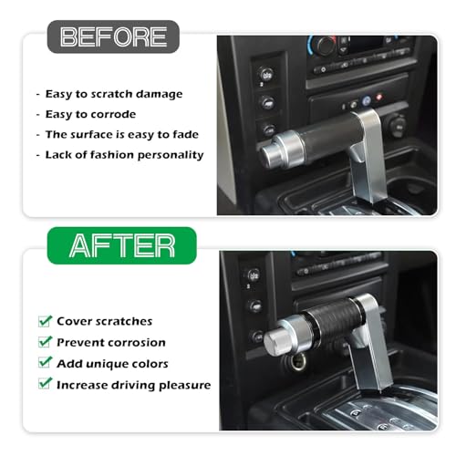Canitu Transmission Shifter Button Knob Gear Shift Handle Button for Hummer H2 and H2 SUT 2003 2004 2005 2006 2007 2008 2009, CNC Aluminum Alloy Anti-Raust Durable Accessories (Silver) - Image 3