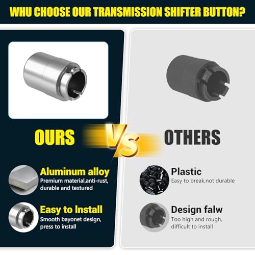 Canitu Transmission Shifter Button Knob Gear Shift Handle Button for Hummer H2 and H2 SUT 2003 2004 2005 2006 2007 2008 2009, CNC Aluminum Alloy Anti-Raust Durable Accessories (Silver) - Image 5