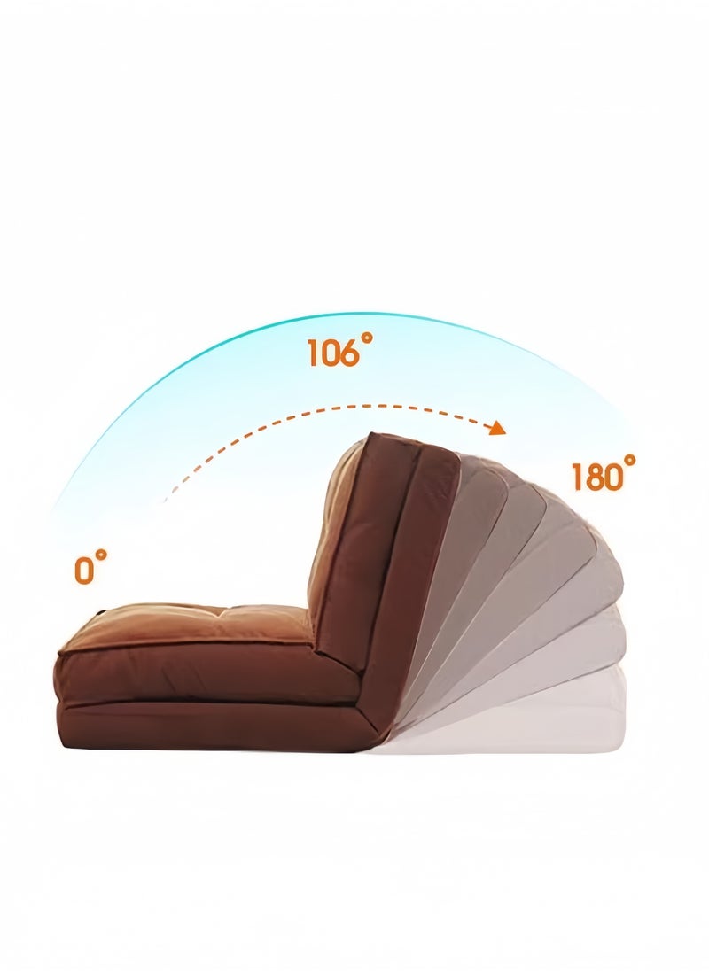 Floor Sofa with Back Support, 5 Reclining Poistion Adjustable Bed, Folding Lazy Bed, Floor Lounge Chair, Gaming Recliner Sofa for Sleeping, Gaming, Reading Red