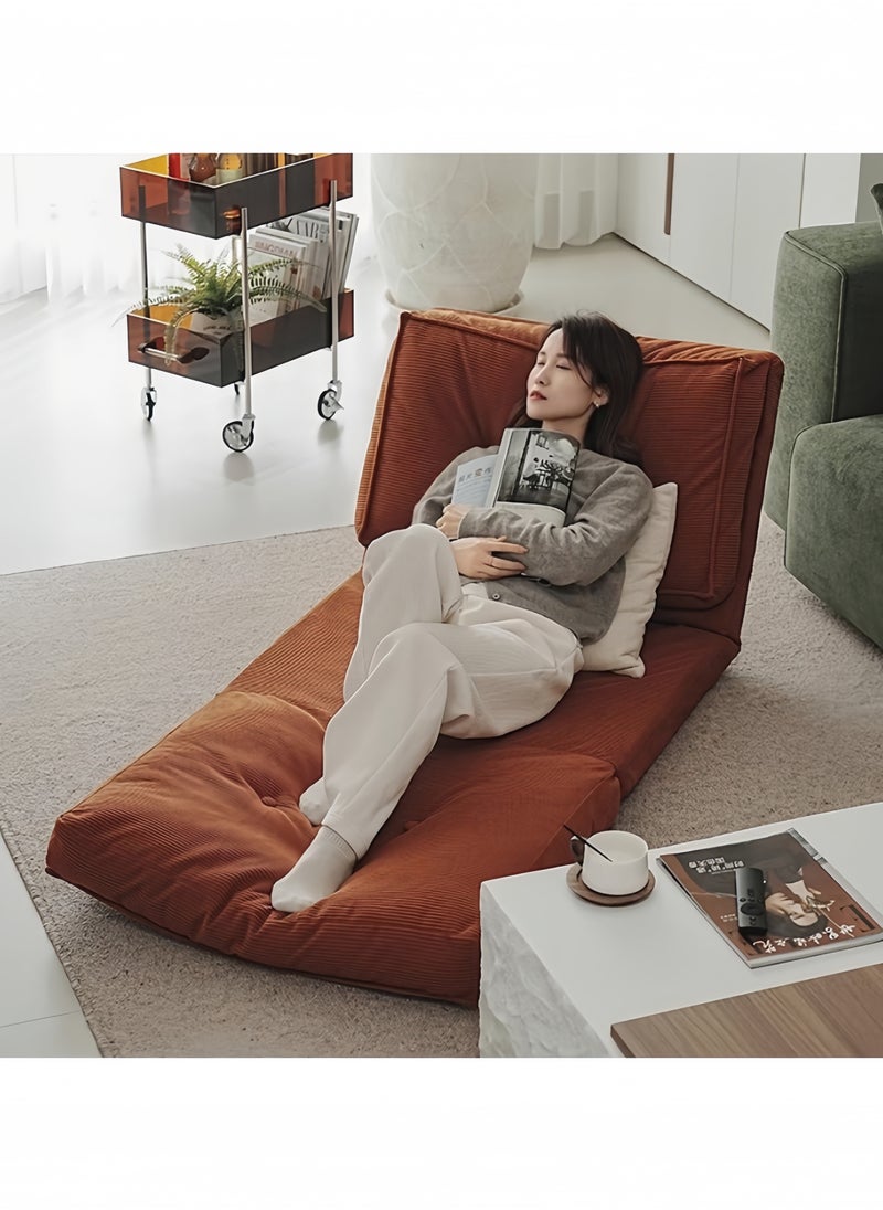 Floor Sofa with Back Support, 5 Reclining Poistion Adjustable Bed, Folding Lazy Bed, Floor Lounge Chair, Gaming Recliner Sofa for Sleeping, Gaming, Reading Red