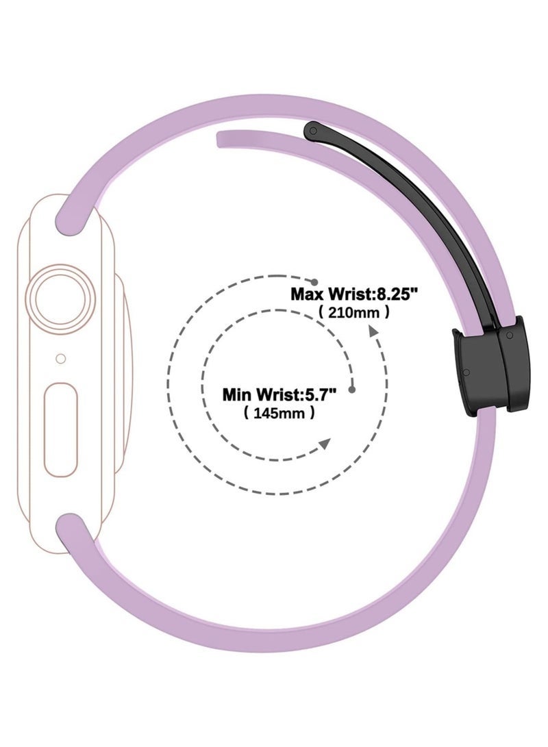 DUSALA Magnetic Silicone Watch Band 42mm/44mm Quick Release Strap for Men & Women Soft Skin Friendly Sport Replacement Band for Smartwatch & Analog Watches Durable, Waterproof, Magnetic Folding Clasp for All-Day Comfort - Image 4