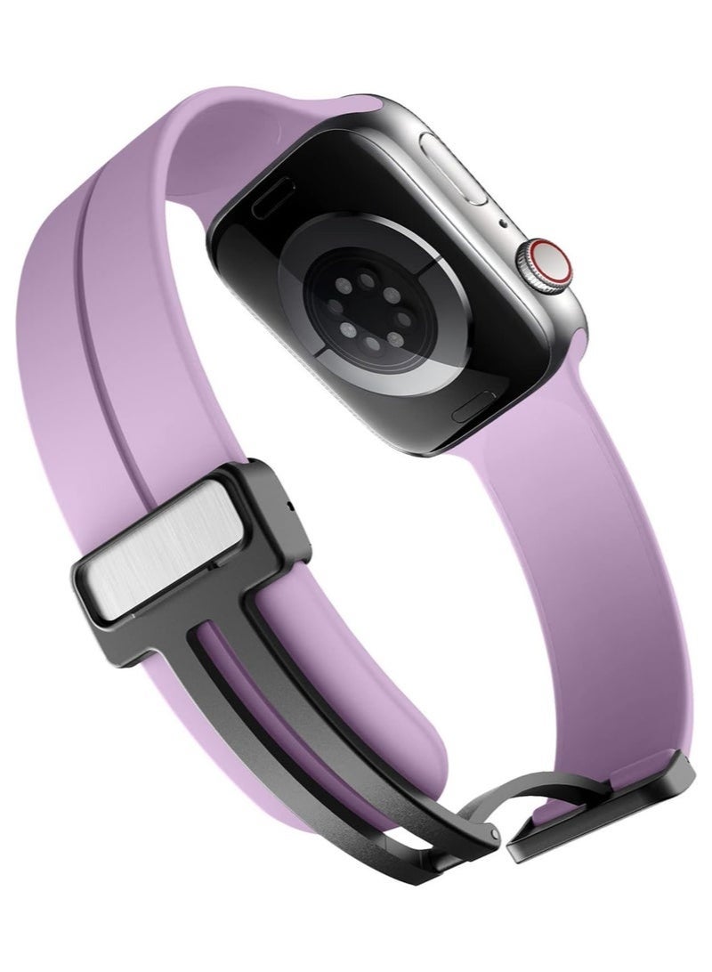 DUSALA Magnetic Silicone Watch Band 42mm/44mm Quick Release Strap for Men & Women Soft Skin Friendly Sport Replacement Band for Smartwatch & Analog Watches Durable, Waterproof, Magnetic Folding Clasp for All-Day Comfort - Image 3