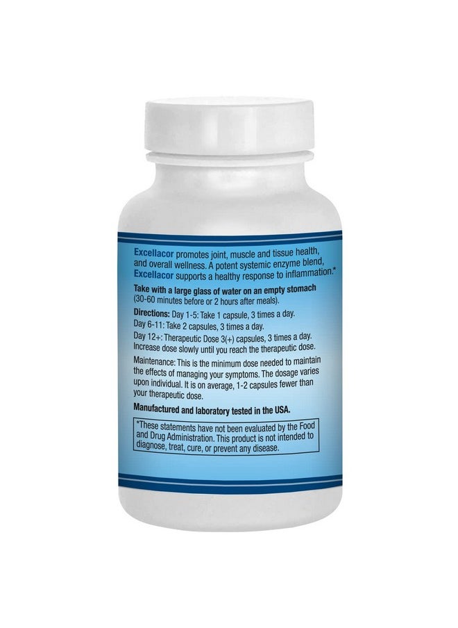 AST Enzymes Excellacor  Proteolytic Systemic Enzymes Formula  With Entericcoated Serrapeptase  Total Body Support  90 Vegetarian Capsules  - Image 2