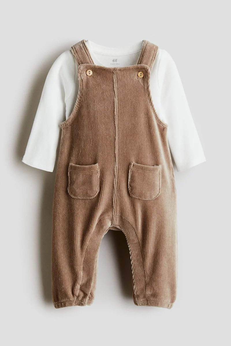 H&M 2-piece dungarees and bodysuit set