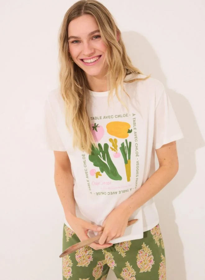 women'secret 100% cotton short sleeve T-shirt "vegetables"