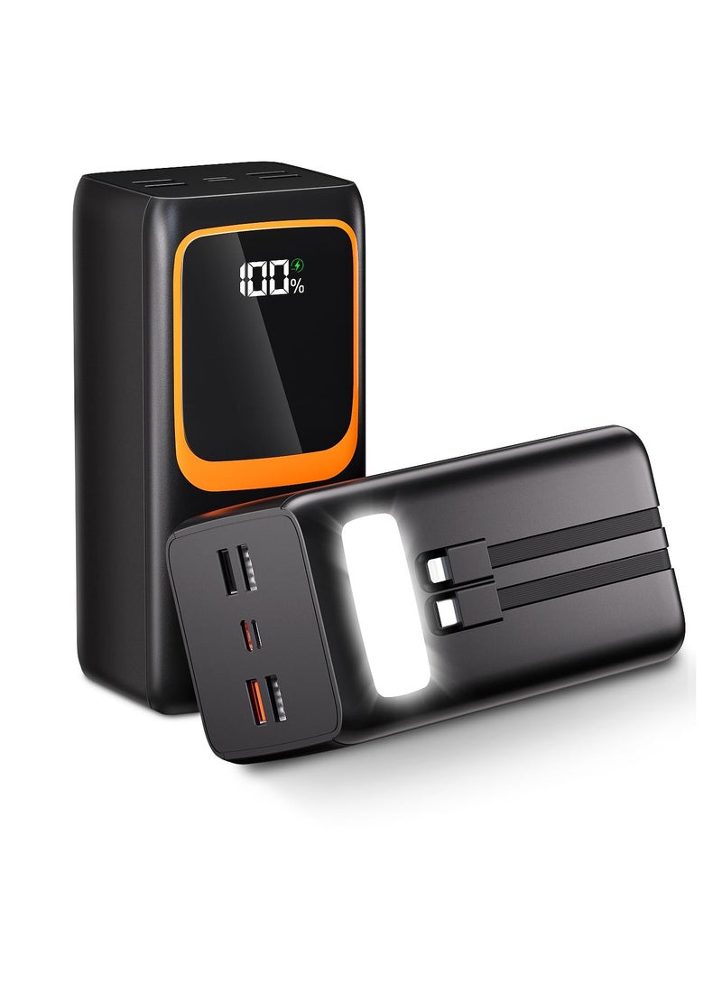 Beauenty 50000mAh Power Bank With 22.5W with 2 PD and 4 USB Ports and Built-in 2 Cables and Screen Display Compatible with all Devices - Image 2