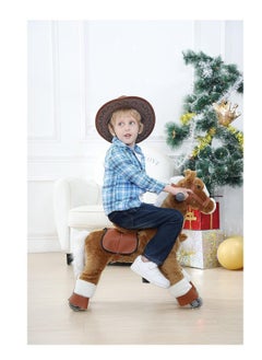 Cool Baby Style COOLBABY Ride On Horse Natural Mechanical Kids Real Walking Horse Small Unicorn Horse Toddlers Plush Pony Riding Horse  - Image 4