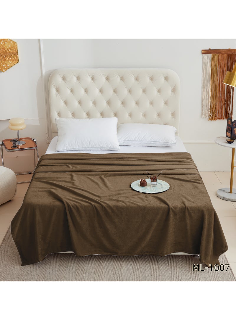 ShinyFlower Milk Velvet Blanket 300GSM Ultra Soft Lightweight for Bed Sofa Couch 160x240cm 