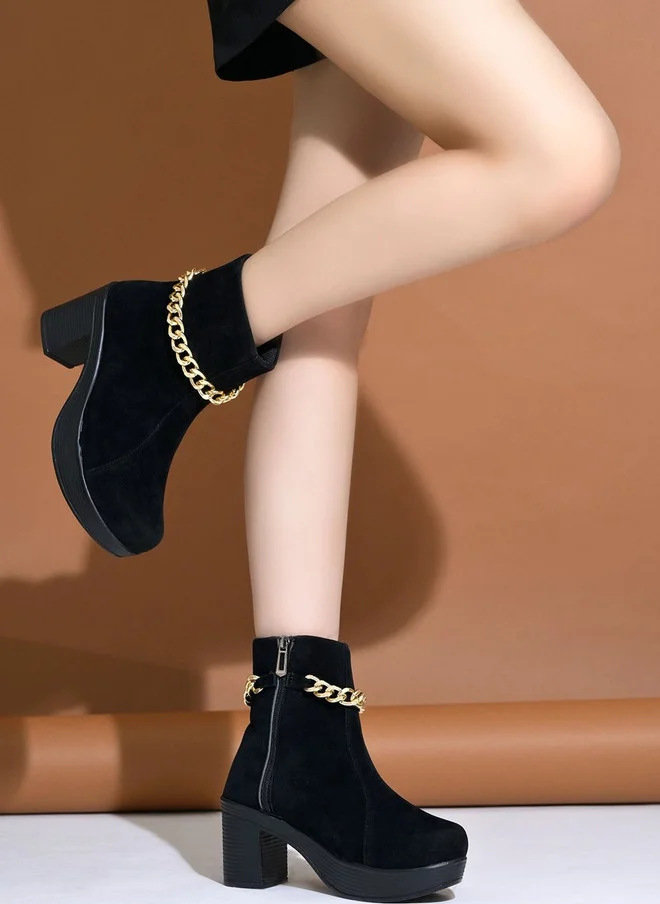شوتوبيا Stylestry Women Casual Block-Heeled Regular Boots