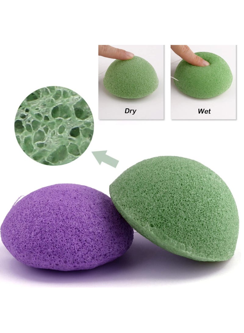 Excefore Natural Konjac Facial Sponges for Gentle Face Cleansing and Exfoliation Deep Pore Facial Cleansing Sponge 6 Pack - Image 2
