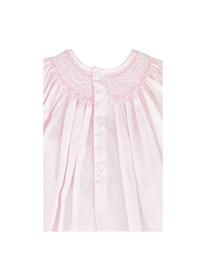 Petit Ami Baby Girls’ Smocked Daygown with Voile Insert, 9 Months, Pink - Image 4