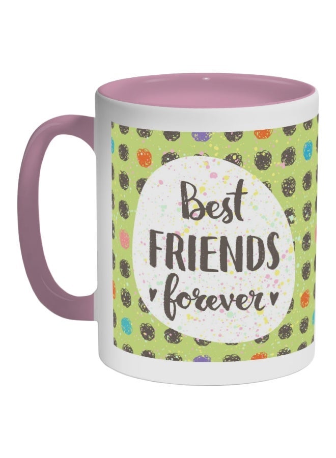 RYN Best Friends For Ever Printed Coffee Mug Green/White/Black 325ml