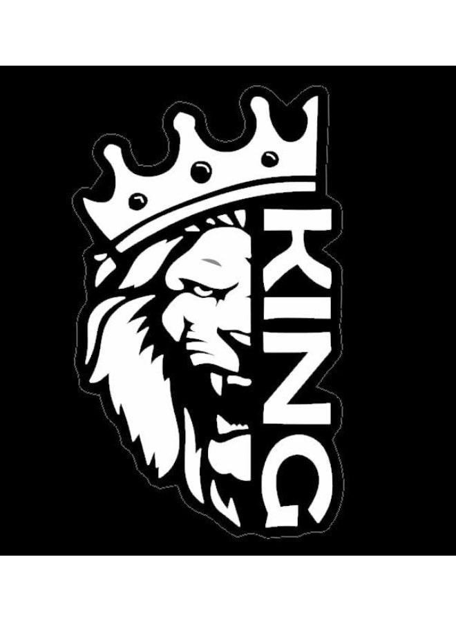 Home Trove Arawara Lion Face Decal For Car Vinyl Window, Crown King With Lion Symbol Royal Car Sticker, King Of The Road, Majestic Car Decal, 1Pc (White)  - Image 1