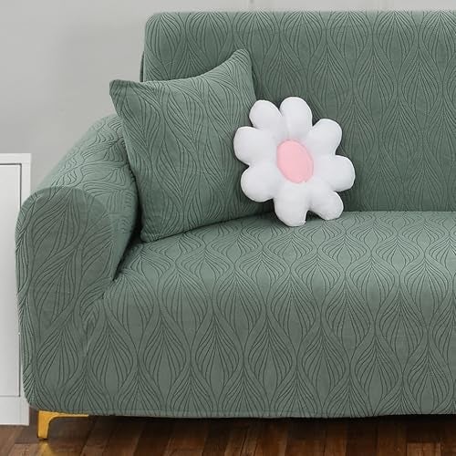 Yellow Weaves 4 Seater Stretchable Sofa Cover, Elasticity Slipcover for Couch Protector Stretchable Protective Case with Universal Fit (Botanical Pastel Green) - Image 3
