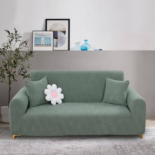 Yellow Weaves 4 Seater Stretchable Sofa Cover, Elasticity Slipcover for Couch Protector Stretchable Protective Case with Universal Fit (Botanical Pastel Green) - Image 5