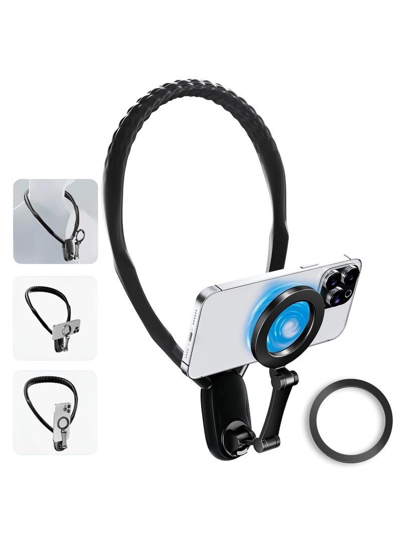 XICEN TELESIN Magnetic Neck POV Mount for Mobile Phone/ MagSafe Compatible Cell Phone Neck Holder Vlog Selfie Mount for iPhone 15 14 13 12 Series Android Phones - Image 1
