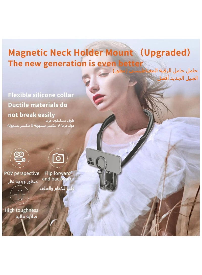 XICEN TELESIN Magnetic Neck POV Mount for Mobile Phone/ MagSafe Compatible Cell Phone Neck Holder Vlog Selfie Mount for iPhone 15 14 13 12 Series Android Phones - Image 5