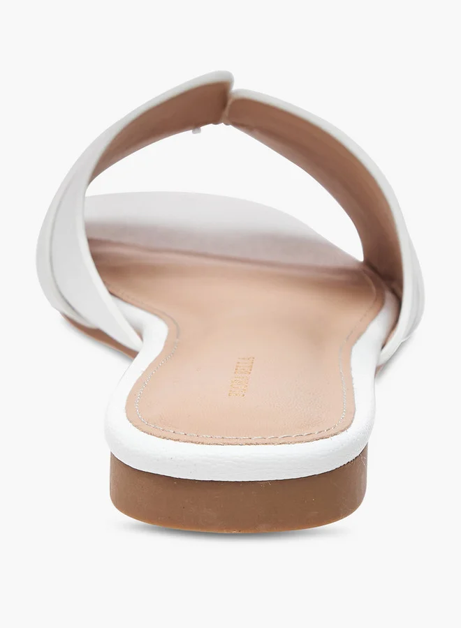 Flora Bella By Shoexpress Metal Accent Slip-On Flat Sandals