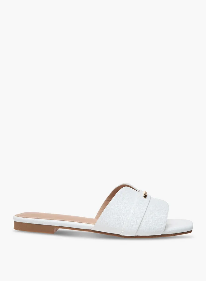 Flora Bella By Shoexpress Metal Accent Slip-On Flat Sandals