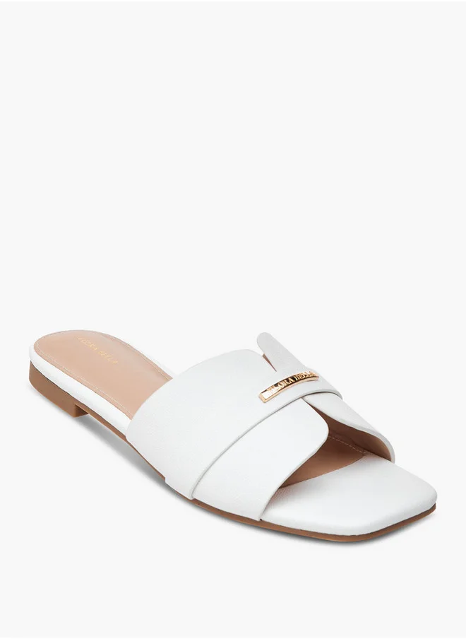 Flora Bella By Shoexpress Metal Accent Slip-On Flat Sandals