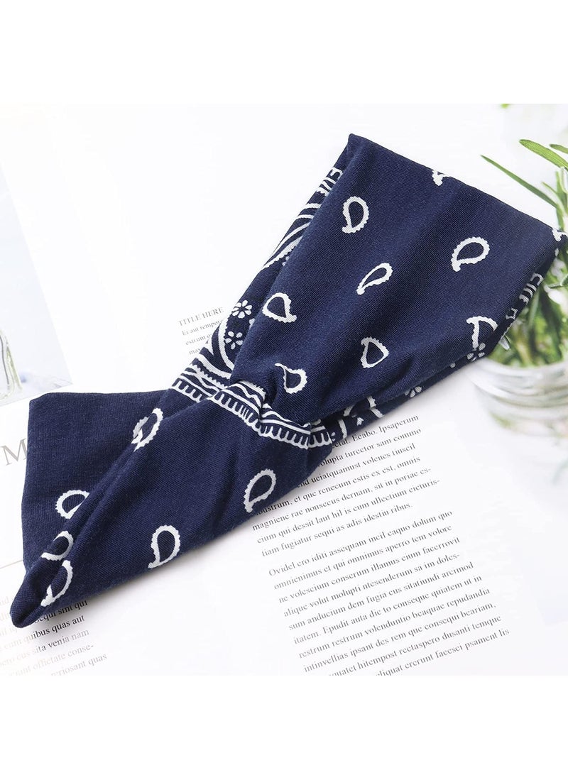 MileMelo Hair Band Women Wide Elastic Soft 6Pcs Summer Boho Headband Print Hair Jewelry Yoga Sport Hair Band Multi Color Thin Headband - Image 4