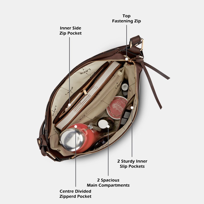Lavie Woman's Clair Large Hobo Handbag(CHOCO) - Image 3