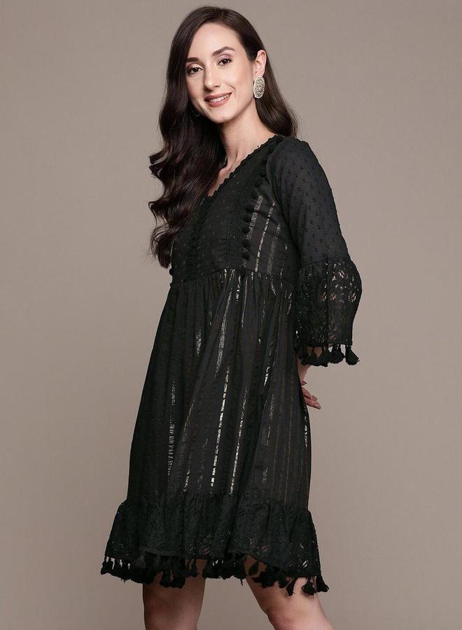 آي شين فستان قصيرة بتفاصيل مُنمقة - Image 3