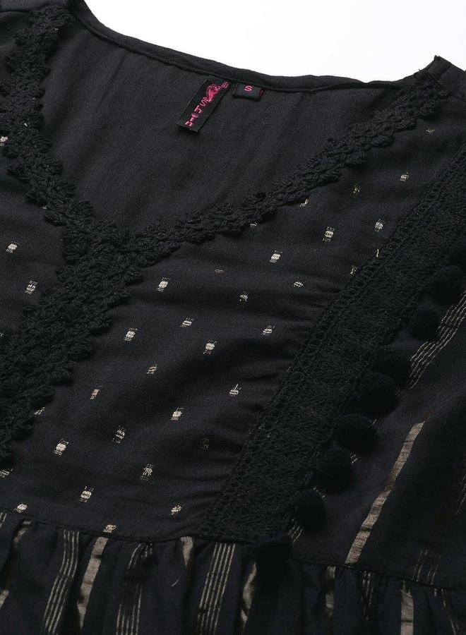 آي شين فستان قصيرة بتفاصيل مُنمقة - Image 2