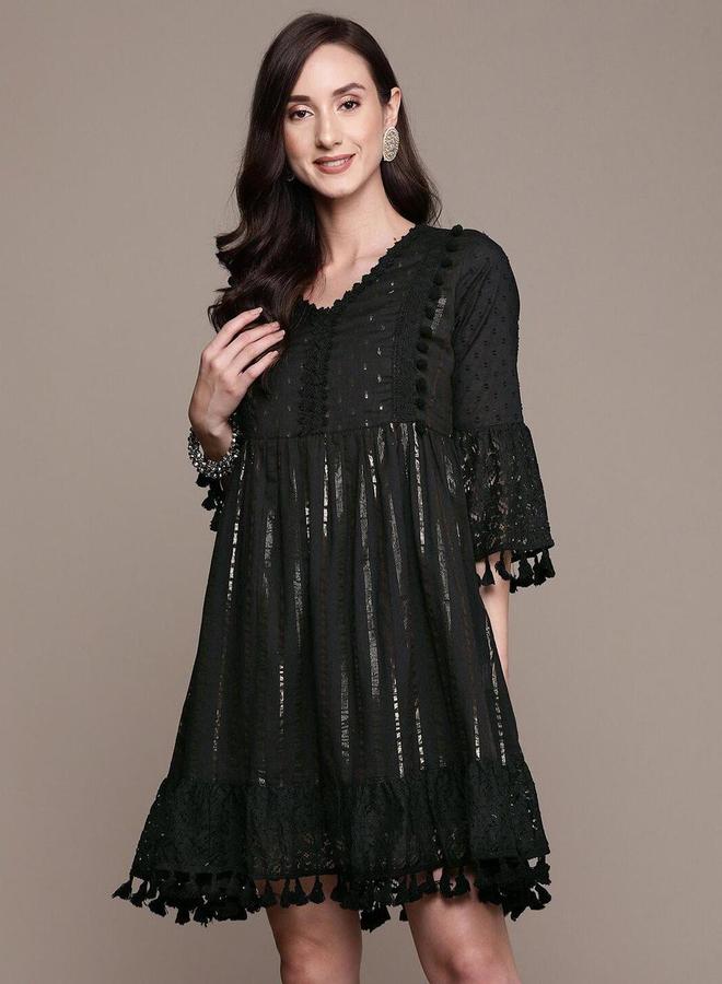 آي شين فستان قصيرة بتفاصيل مُنمقة - Image 1