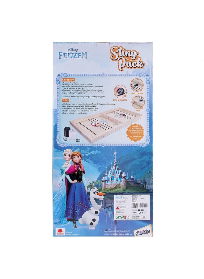 Skoodle Sling Puck Game Board String Hockey Toy (Frozen) Portable Table Interactive Board Game for Kids & Adults, Desktop Board Game for All Age Group - Image 2