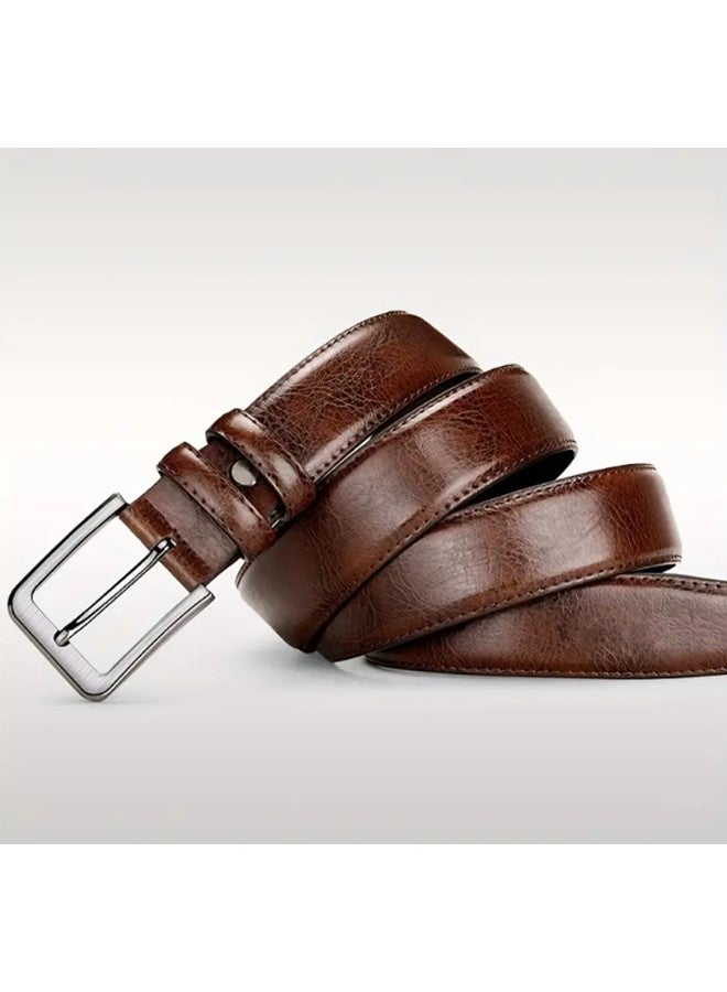 We Happy Set of 2 Premium Retro Leather Belt for Men Stylish Business Formal Buckle for Jeans and Everyday Wear - Image 5