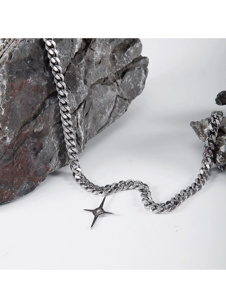 Goolsky قلادة معدن حادة مع تعليقة – سلسلة عظم الترقوة عصرية لنساء جريئات، تصميم فريد من نوعه للملابس الشارعية، فولاذ تيتانيوم، غير متلاشي - Image 3