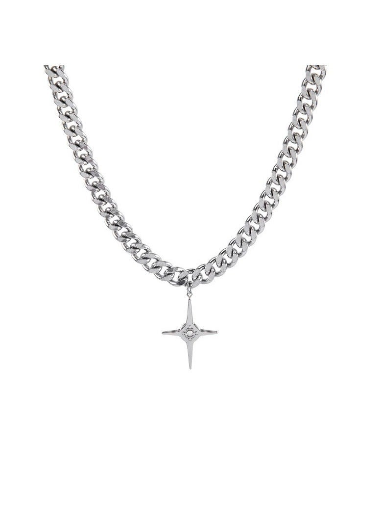 Goolsky قلادة معدن حادة مع تعليقة – سلسلة عظم الترقوة عصرية لنساء جريئات، تصميم فريد من نوعه للملابس الشارعية، فولاذ تيتانيوم، غير متلاشي - Image 4