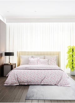 Raymond Raymond Home King Flat Sheet Bedsheet 140 Thread Count Luxirious Mercerised 100% Long Staple Cotton Bedding Printed Percale Weave Finish Bed Linen with 2 Pillow Case -Spring (274 * 274 CM)  - Image 2