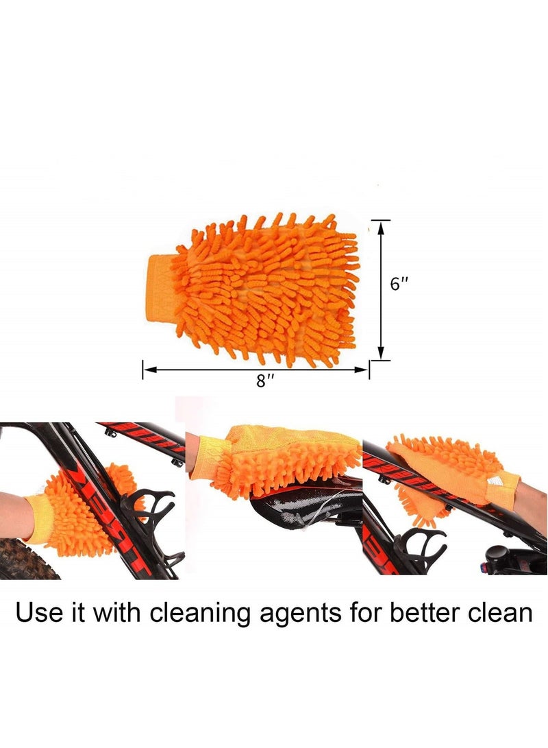 Bike Cleaning Tools Set (8 Pack) Bicycle Clean Brush Kit Suitable for Mountain Road City Hybrid BMX Bike and Folding Bike Chain/Crank/Sprcket/Tire Corner Rust Blot Dirt Clean - Image 4