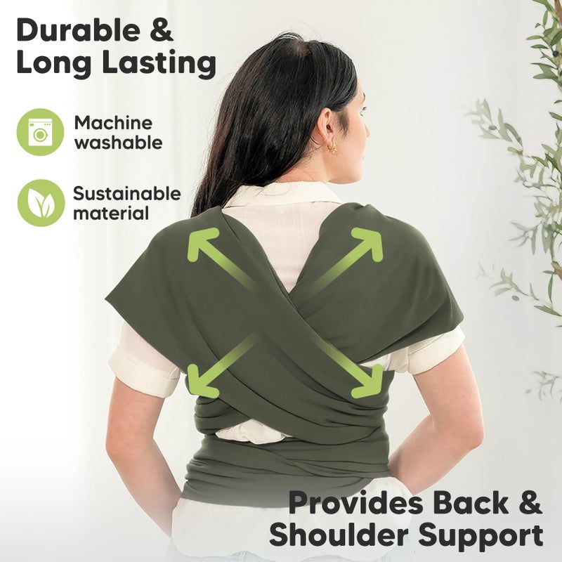 KeaBabies Baby Wrap Carrier - All in 1 Original Baby Carrier Newborn to Toddler Sling, Easy to Wear, Hands Free Bonding, Lightweight, Breathable Infant Wraps (Forest) - Image 5