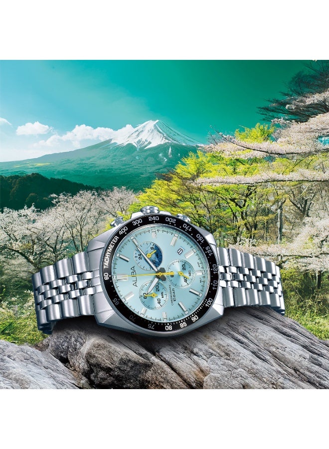 Alba Signa Chronograph Men’s Watch AX7031X1, 43 mm Light Blue Dial, Stainless Steel Case & Bracelet, 100 m WR - Image 5