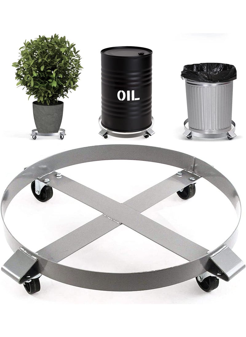 Rocktric Heavy Duty 1000 Pound Drum Dolly  55 Gallon Trash Can Dolly With Swivel Casters Steel Frame NonTipping Hand Truck 1000 Lb Capacity 