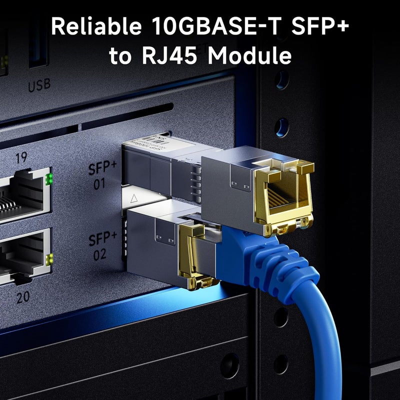 CableMatters وحدة الإرسال والاستقبال النحاسية 10GBASE-T SFP+ إلى RJ45 لمعدات Cisco وUbiquiti وTP-Link وNetgear وD-Link وMikroTik وSupermicro - Image 2