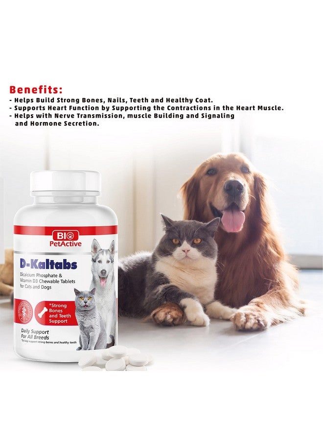 Bio Pet Active مكمل غذائي D-Kaltabs Phosphorus وCalcium وVitamin D3 للكلاب والقطط، فيتامينات ما قبل الولادة للحيوانات الأليفة، أقراص يومية للحيوانات الأليفة، أظافر قوية، دعم للأسنان، 84 قرصًا قابلًا للمضغ - Image 5