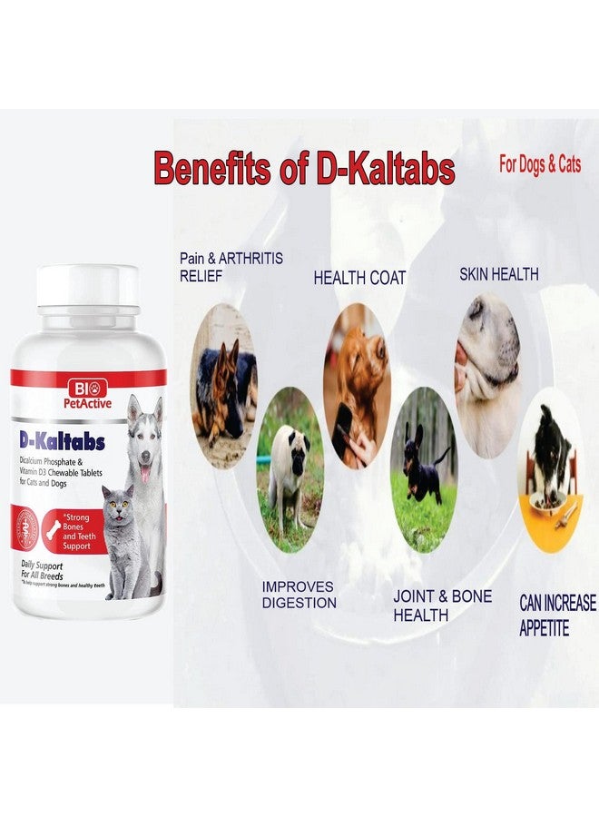 Bio Pet Active مكمل غذائي D-Kaltabs Phosphorus وCalcium وVitamin D3 للكلاب والقطط، فيتامينات ما قبل الولادة للحيوانات الأليفة، أقراص يومية للحيوانات الأليفة، أظافر قوية، دعم للأسنان، 84 قرصًا قابلًا للمضغ - Image 4