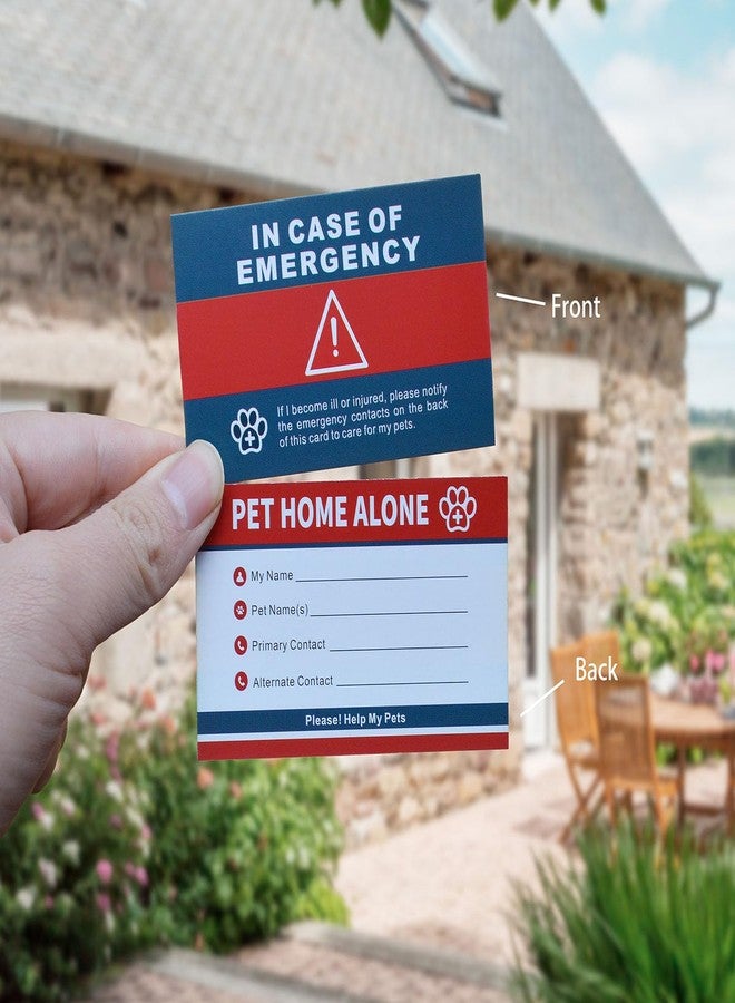 WINGKIND My Pet is Home Alone Embroidered Canvas Keychain & Pet Home Alone Alert Key Tag Keychain with Emergency Contact Wallet Card - Image 5